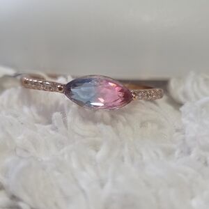 Title: Gorgeous Pink & Blue Ombre Mermaidcore Charmed Aroma Ring, Size 10